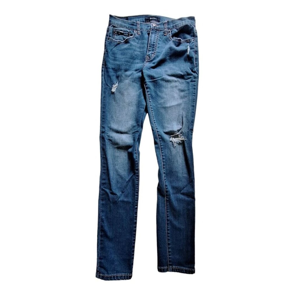 Aero High Rise Womens Size 6 Ripped Distressed Blue Jeans Regular